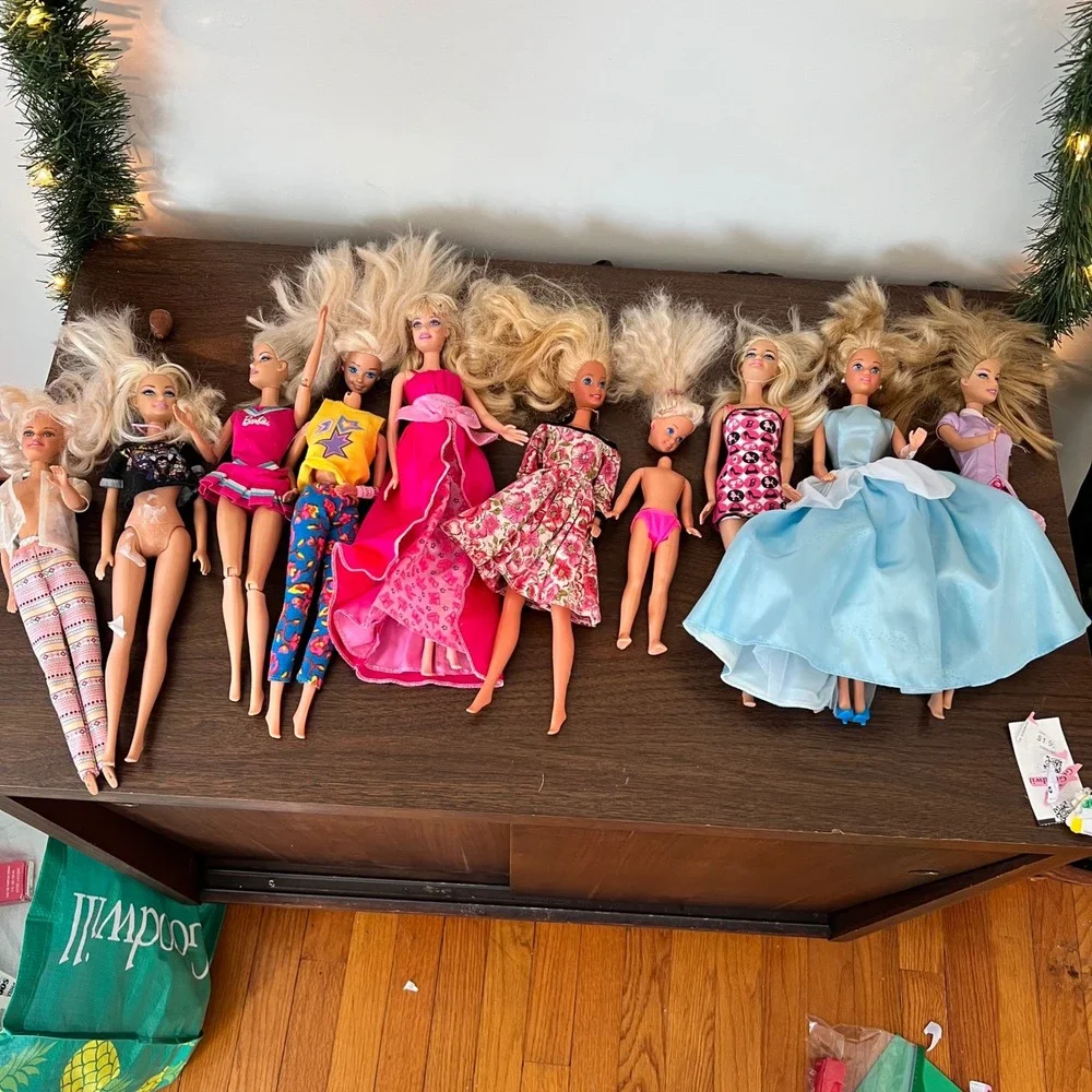 Mattel Barbie Doll Lot Assorted Outfits Parts and Repair Mixed Condition 10pc